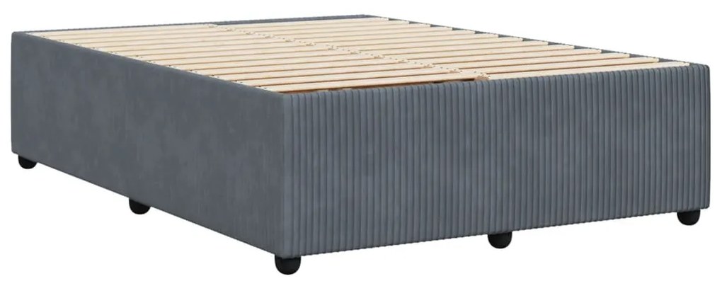 vidaXL Σκελετός Κρεβατιού Χωρίς Στρώμα Γκρι 140x200 εκ. Βελούδινο