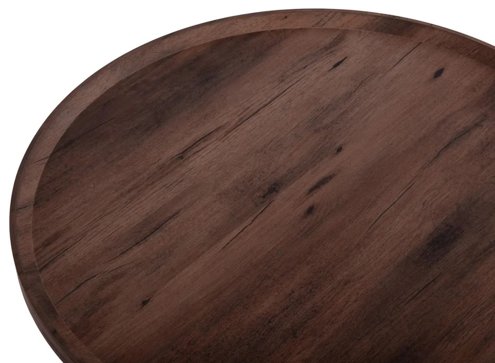 Τραπεζάκι σαλονιού MARGON C18026 MDF σε Σκούρο Καφέ Ξύλο Φ80x40,5Υεκ. 80x80x40.5 εκ.