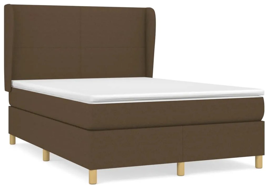 ΚΡΕΒΑΤΙ BOXSPRING ΜΕ ΣΤΡΩΜΑ ΣΚΟΥΡΟ ΚΑΦΕ 140X200 ΕΚ ΥΦΑΣΜΑΤΙΝΟ 3128368