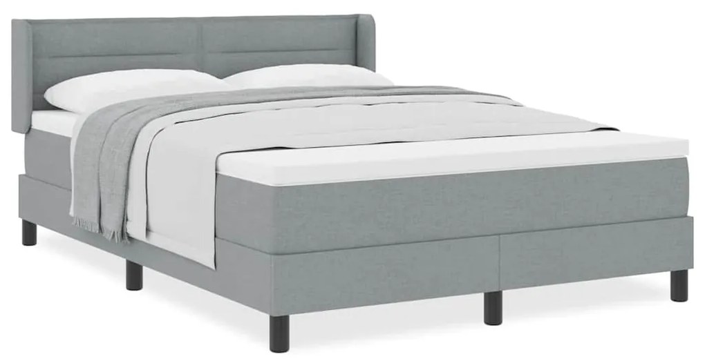 vidaXL Κρεβάτι box spring με στρώμα Ανοιχτό γκρι 140 x 190 cm