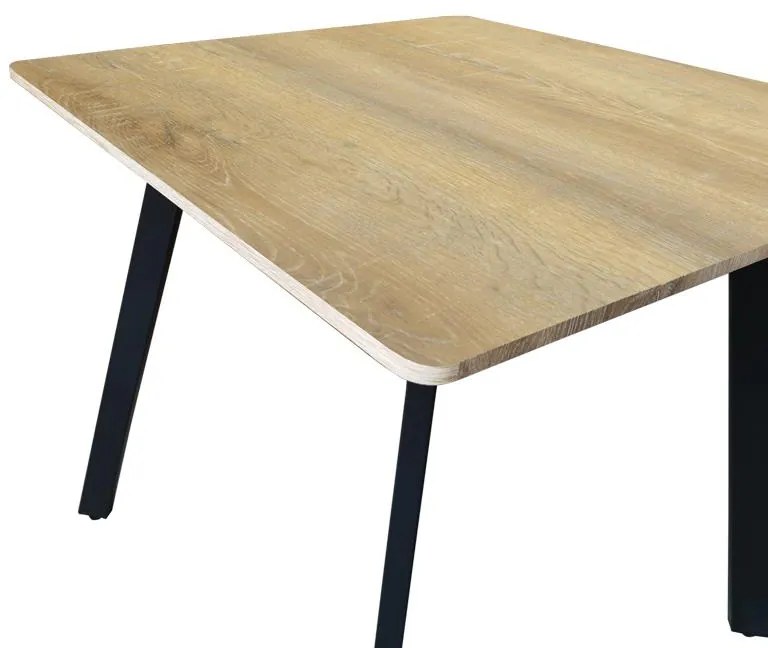 Τραπέζι Squaro sonoma mdf με μαύρα μεταλλικά πόδια 80x80x75εκ 80x80x75 εκ.