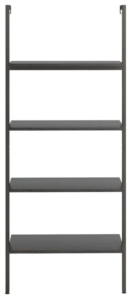 vidaXL Ραφιέρα Κεκλιμένη 4 Επιπέδων Μαύρη 64 x 35 x 152,5 εκ.