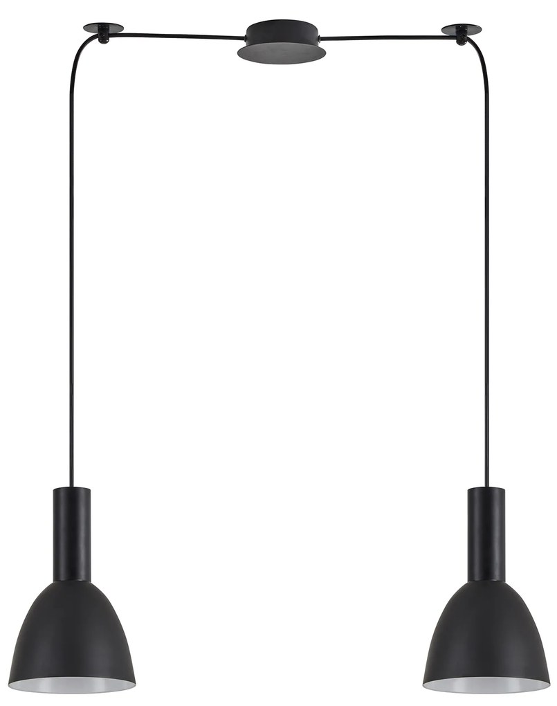 SE21-BL-4-BL2-MS2 ADEPT TUBE Black Pendant Black Metal Shade+