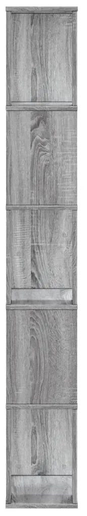 Βιβλιοθήκη 5 Επιπέδων Γκρι Sonoma 45x23,5x162,5 εκ. Επεξ. Ξύλο - Γκρι