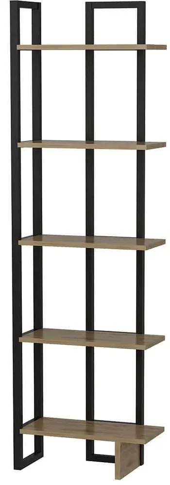 Βιβλιοθήκη Alice 875ZNA3619 45x22x180cm Black-Oak