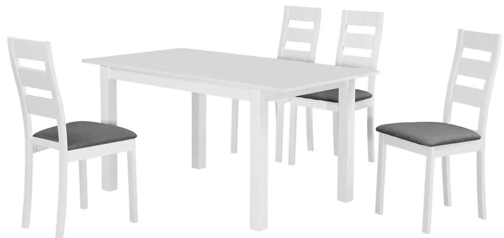 Set (Τρ.120+30x80cm+4 Καρ) Άσπρο MILLER