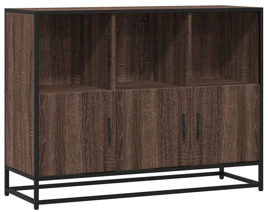 Sideboard καφέ δρυς 100x35x76 cm Κατασκευασμένο ξύλο - Καφέ