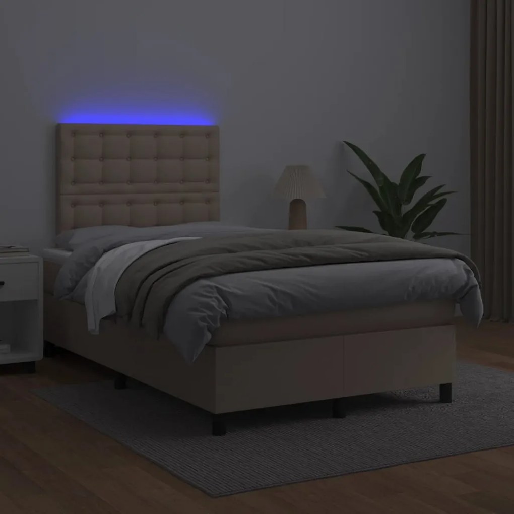 ΚΡΕΒΑΤΙ BOXSPRING ΣΤΡΩΜΑ&amp;LED ΚΑΠΟΥΤΣΙΝΟ 120X190 ΕΚ. ΣΥΝΘ. ΔΕΡΜΑ 3270298