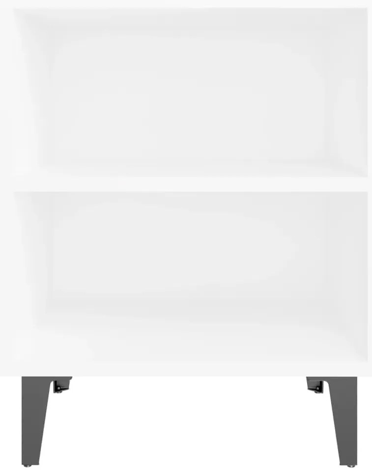 vidaXL Κομοδίνα 2 τεμ. Λευκά 40 x 30 x 50 εκ. με Μεταλλικά Πόδια