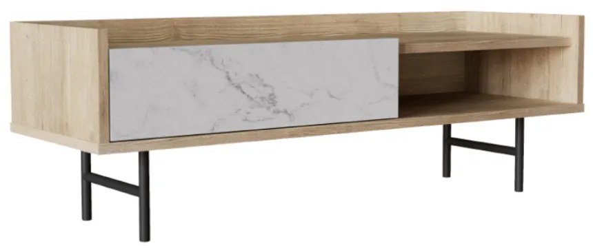 Liberta STOCKHOLM COFFEE TABLE SONOMA DECAPE ΛΕΥΚΟ ΜΕ ΟΨΗ ΜΑΡΜΑΡΟΥ ΜΑΥΡΟ 120x59xH40cm 120x59xH40cm 04-0652