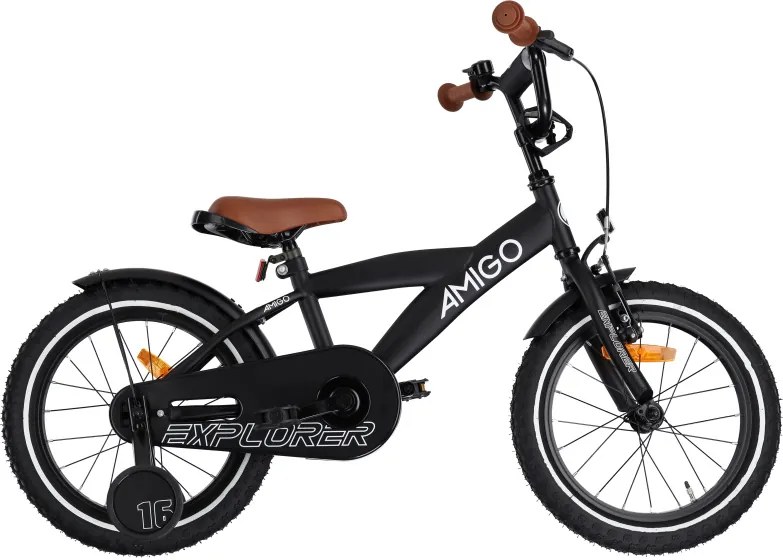 Explorer 16 Inch 23 cm Boys Coaster Brake BlackWhiteAMIGO