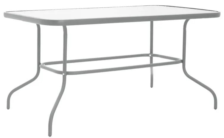 Τραπέζι Valor μέταλλο γκρι-γυαλί 140x80x70εκ 140x80x70 εκ.
