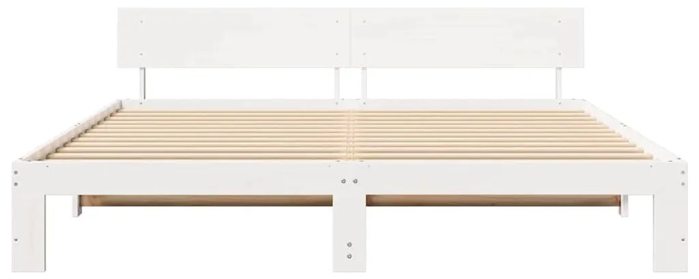 vidaXL Σκελετός Κρεβατιού Λευκό 180 x 200 cm Μασίφ ξύλο πεύκου