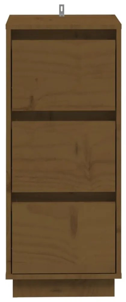 Συρταριέρες 2 τεμ. Καφέ Μελί 32x34x75 εκ. από Μασίφ Ξύλο Πεύκου - Καφέ