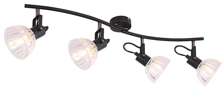 Φωτιστικό Οροφής Globo Lighting Vernole 54304-4 Μαύρο