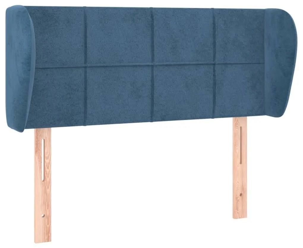 Κεφαλάρι με Πτερύγια Σκούρο Μπλε 103x23x78/88 εκ. Βελούδινο - Μπλε
