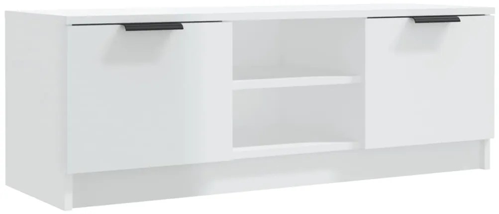 vidaXL Έπιπλο Τηλεόρασης Γυαλ. Λευκό 102x35x36,5 εκ Επεξεργασμένο Ξύλο