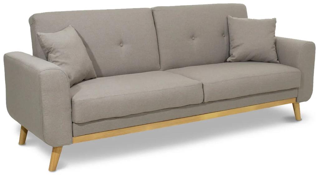 Καναπές-κρεβάτι Carmelo pakoworld με μπεζ-γκρι ύφασμα 214x80x86εκ Model: 035-000012