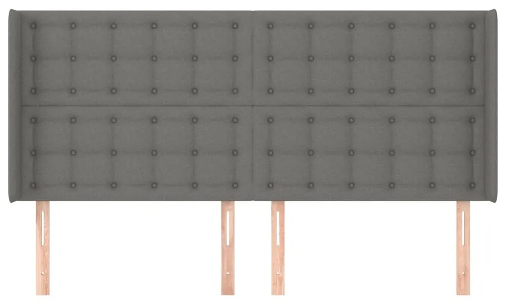 vidaXL Κεφαλάρι με Πτερύγια Σκούρο Γκρι 163x16x118/128 εκ. Υφασμάτινο