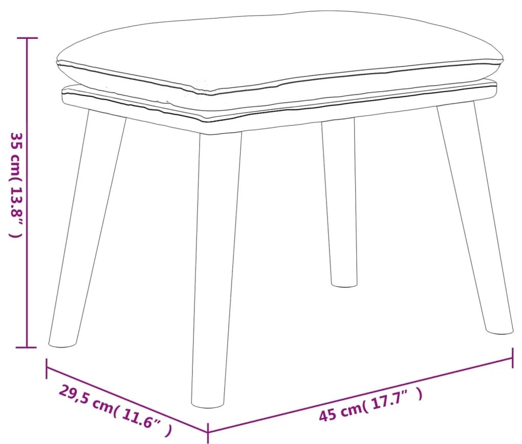 vidaXL Υποπόδιο Γκρι 45x29,5x35 εκ. από Συνθετικό Δέρμα