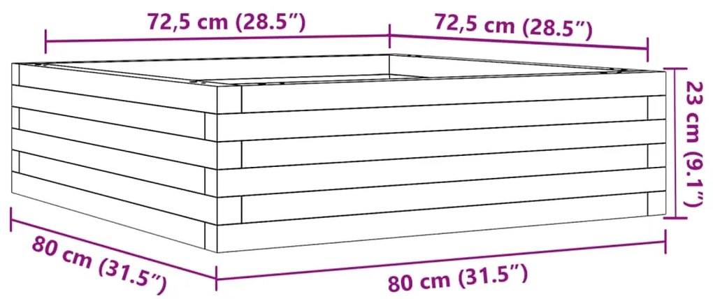 ΖΑΡΝΤΙΝΙΕΡΑ ΚΗΠΟΥ 80X80X23 ΕΚ ΑΠΟ ΜΑΣΙΦ ΞΥΛΟ ΠΕΥΚΟΥ 847198