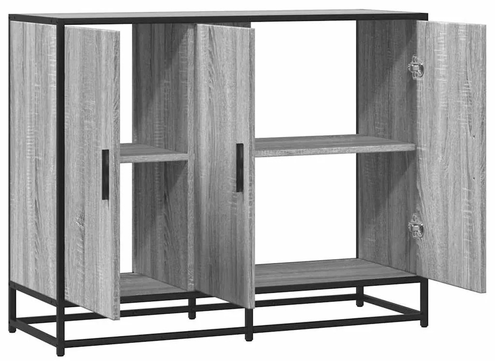 Sideboard Grey Sonoma 94x35x76 cm Ξύλινη κατασκευή - Γκρι