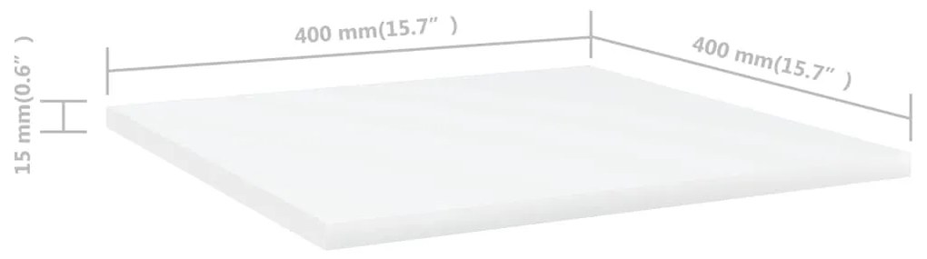 vidaXL Ράφια Βιβλιοθήκης 4 τεμ. Λευκά 40x40x1,5 εκ. από Επεξ.Ξύλο