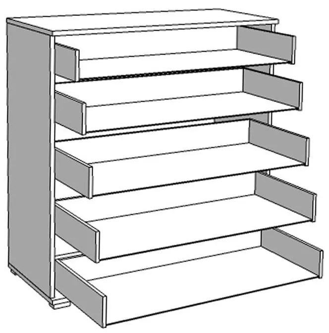 Κομότα - Συρταριέρα Duero 5F 90 Λευκή 90x40x95 εκ. 90x40x95 εκ.