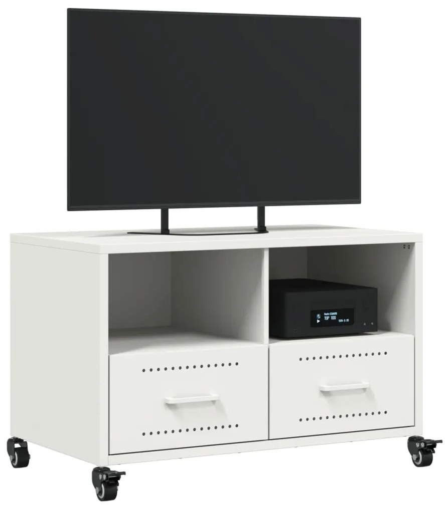 vidaXL Έπιπλο Τηλεόρασης Λευκό 68 x 39 x 43,5 εκ. Χάλυβας