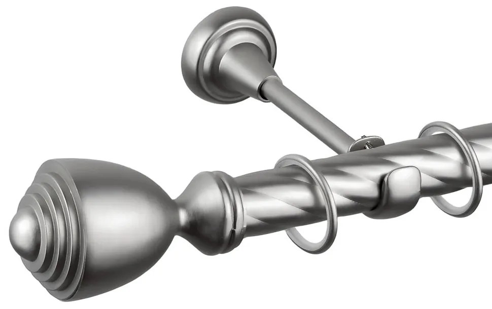 Κουρτινόβεργα μονή twist Pluton 25/19 – χρώμιο ματ - 300 cm