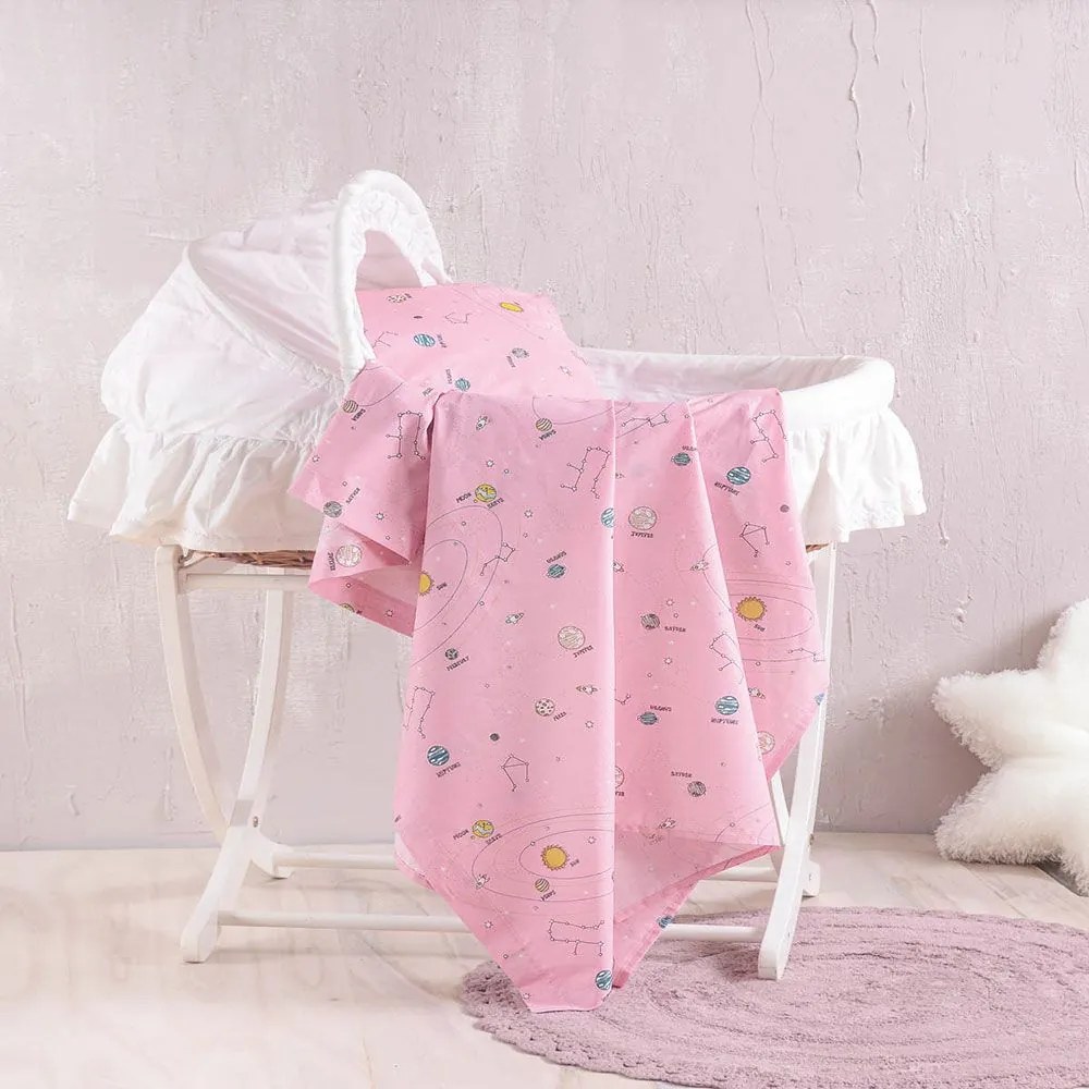 Σεντόνι Βρεφικό Venus Pink Ρυθμός Λίκνου 80x110cm 100% Cotton
