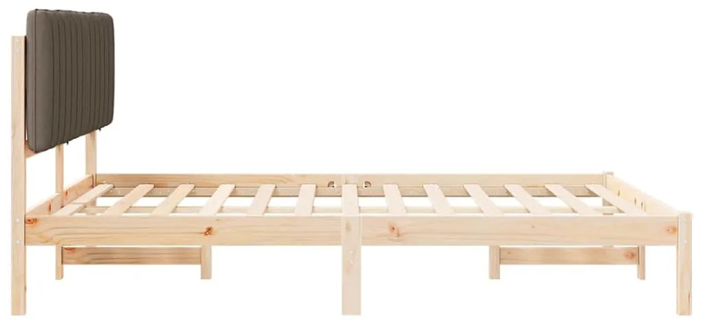 vidaXL Σκελετός Κρεβατιού με Επενδεδυμένο Κεφαλάρι Taupe 160 x 200 cm