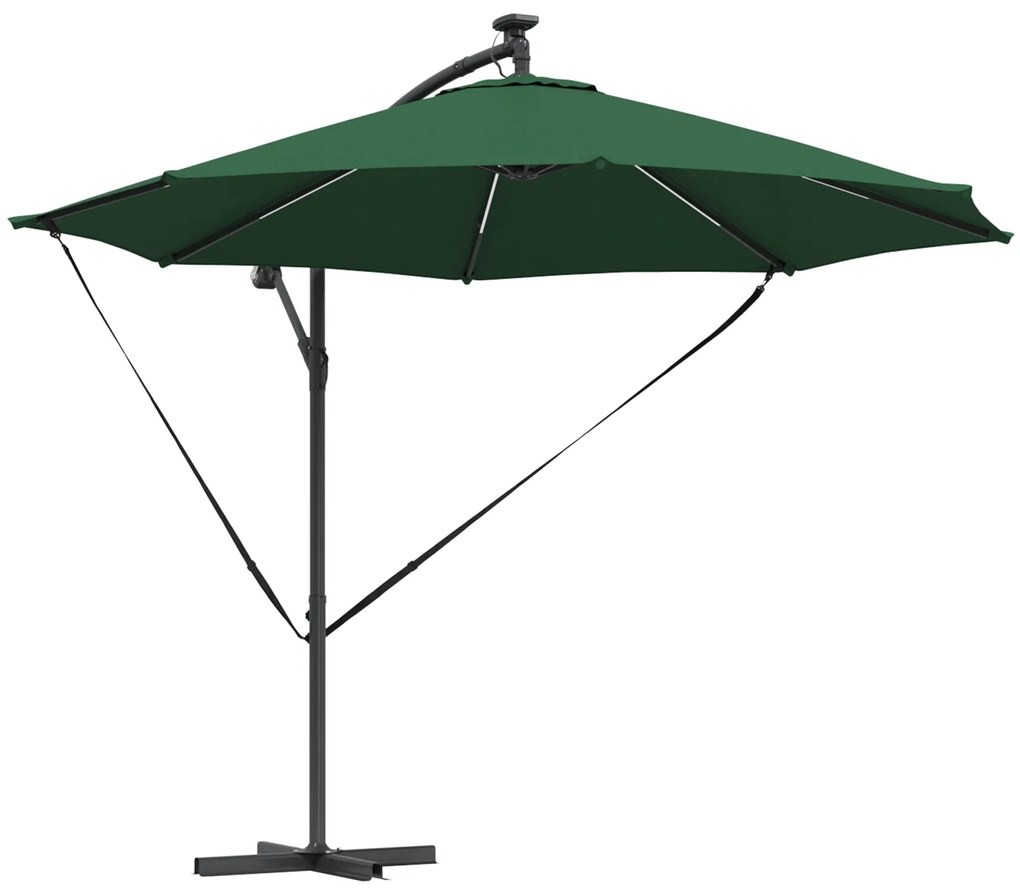 vidaXL Ομπρέλα Cantilever Banana Πράσινο 294 x 294 x 248 cm