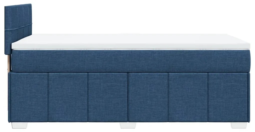 vidaXL Κρεβάτι Boxspring με Στρώμα Μπλε 90x200 εκ.Υφασμάτινο