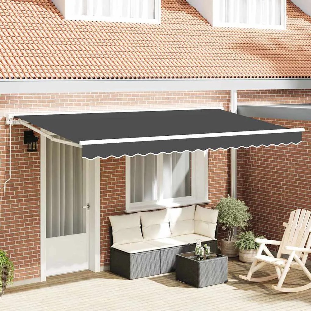 vidaXL Ύφασμα αντικατάστασης τέντας Ανθρακί 400 x 200 cm Καραβόπανο