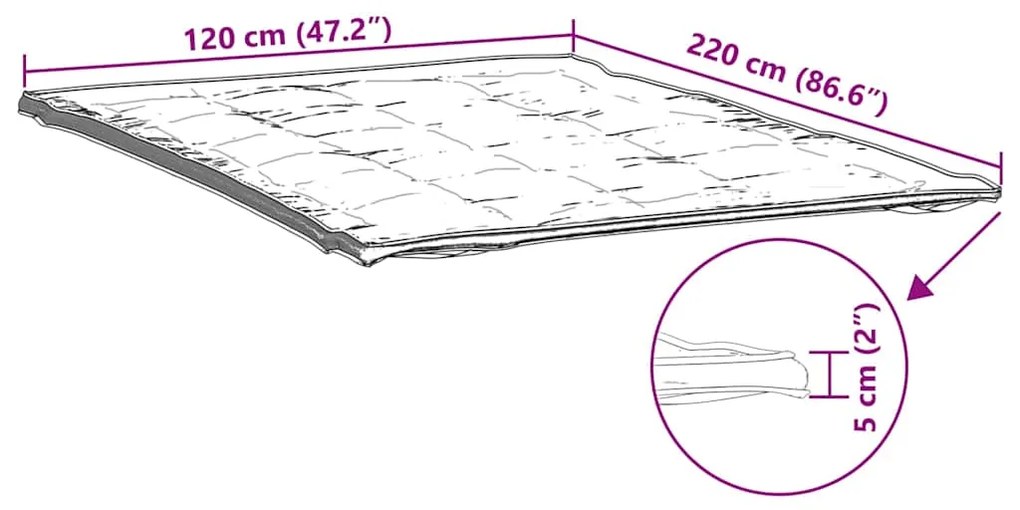 vidaXL Προστατευτικό στρώματος Λευκό 120x220 εκ.