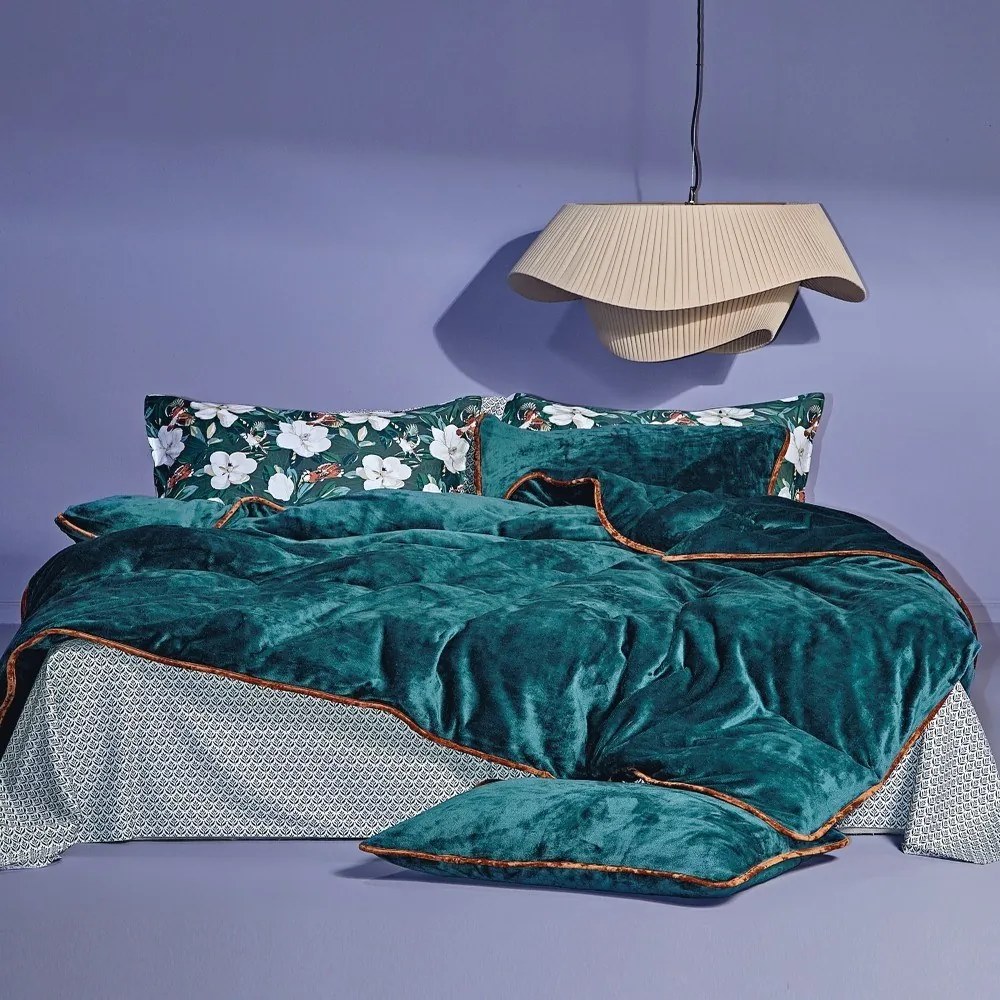 Παπλωματοθήκη Ivanna 02 Emerald Kentia King Size 260x240cm Πολυέστερ