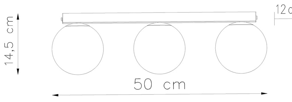 Sollux Φωτιστικό οροφής Yoli 3,χάλυβας/γυαλί,3xG9/12w,μαύρο