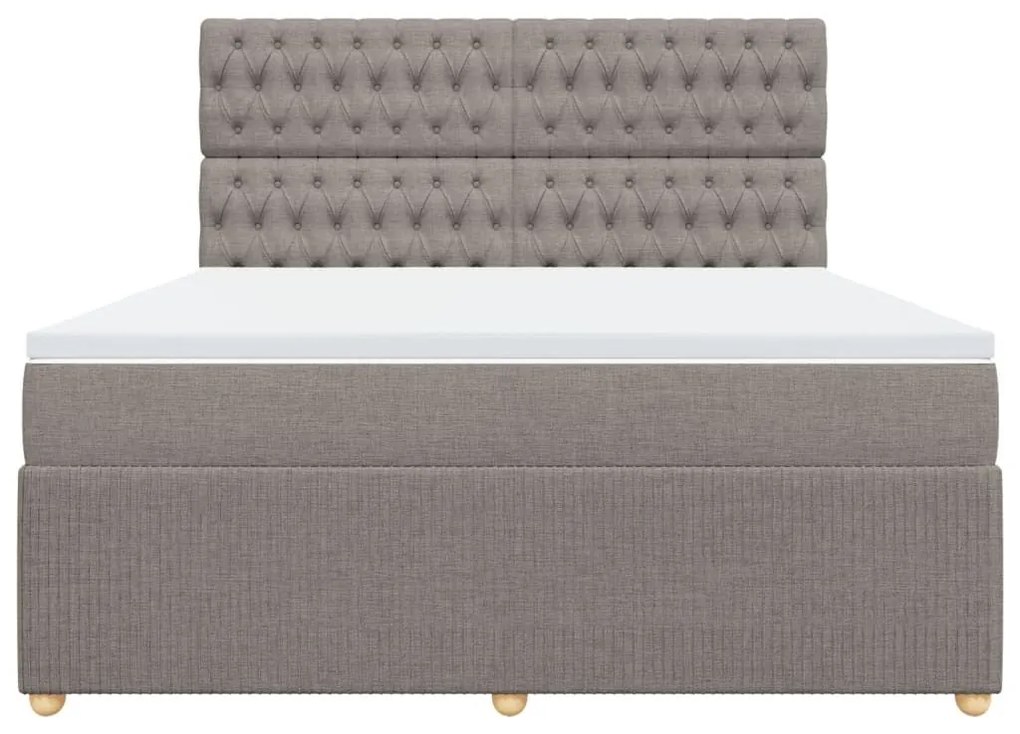 Κρεβάτι Boxspring με Στρώμα Taupe 180x200 εκ. Υφασμάτινο - Μπεζ-Γκρι