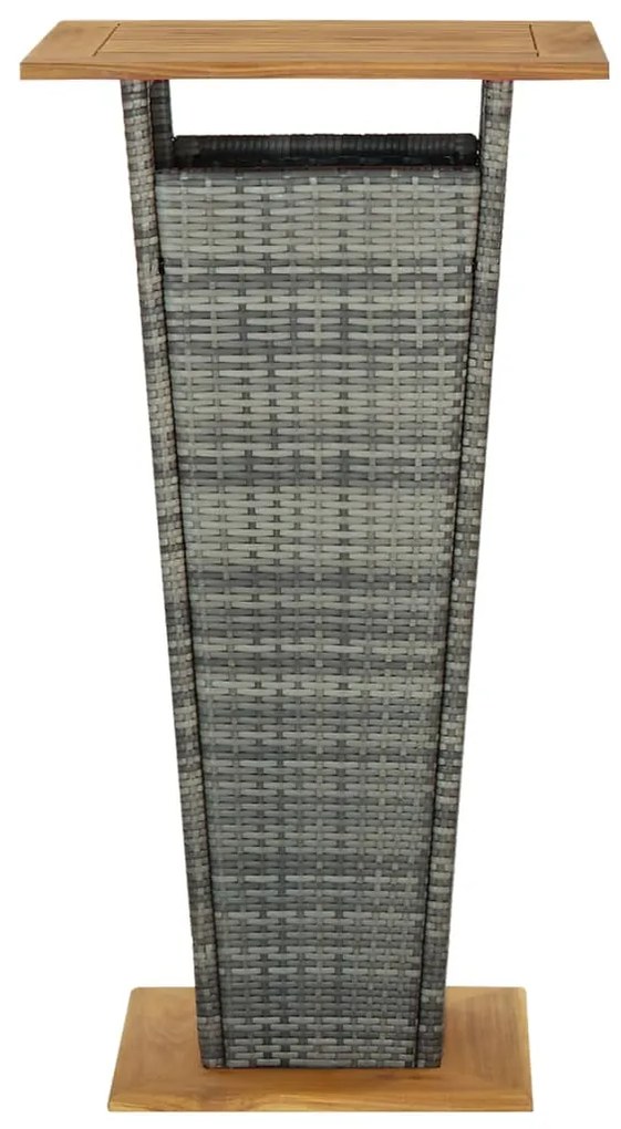 vidaXL Τραπέζι Μπαρ Γκρι 60x60x110 εκ. Συνθετικό Ρατάν / Ξύλο Ακακίας