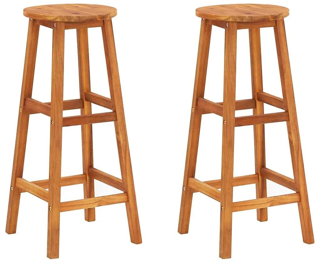 vidaXL Σκαμπό Μπαρ 2 τεμ. από Μασίφ Ξύλο Ακακίας