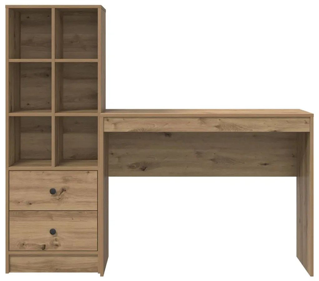 vidaXL Γραφείο με συρτάρι 2 pcs Artisan Oak