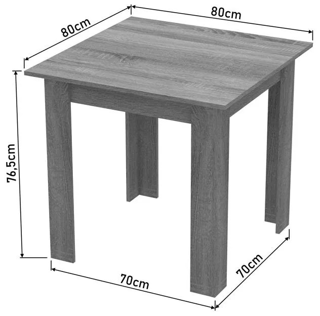 Τραπέζι Manka I μελαμίνη σε καρυδί απόχρωση 80x80x77εκ 80x80x77 εκ.