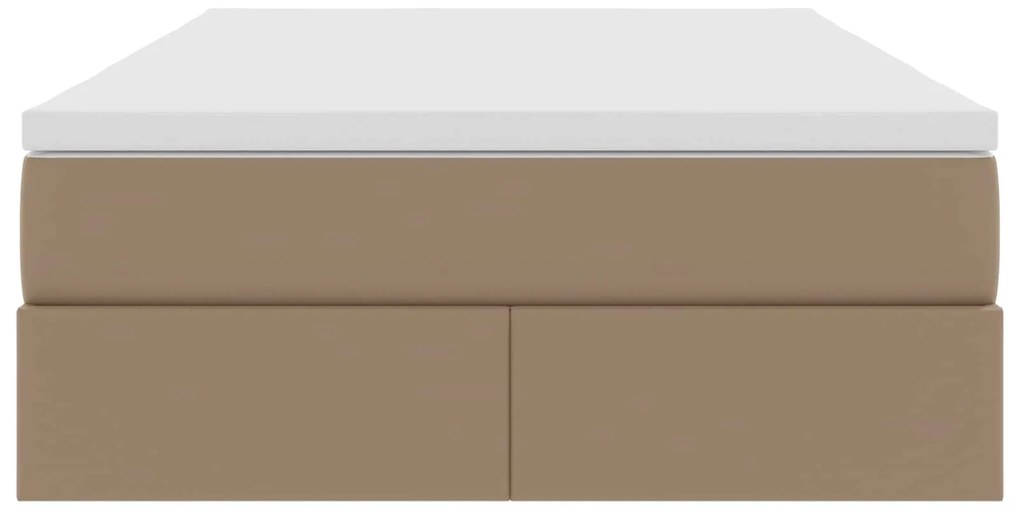 vidaXL Κρεβάτι με αποθηκευτικό χώρο και στρώμα Καπουτσίνο 120 x 190 cm