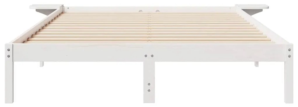 vidaXL Κρεβατοκάμαρα με Πλαϊνά Τραπέζια Λευκό 140 x 220 cm