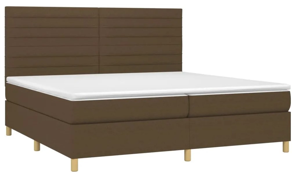 ΚΡΕΒΑΤΙ BOXSPRING ΜΕ ΣΤΡΩΜΑ ΣΚΟΥΡΟ ΚΑΦΕ 200X200 ΕΚ. ΥΦΑΣΜΑΤΙΝΟ 3142444