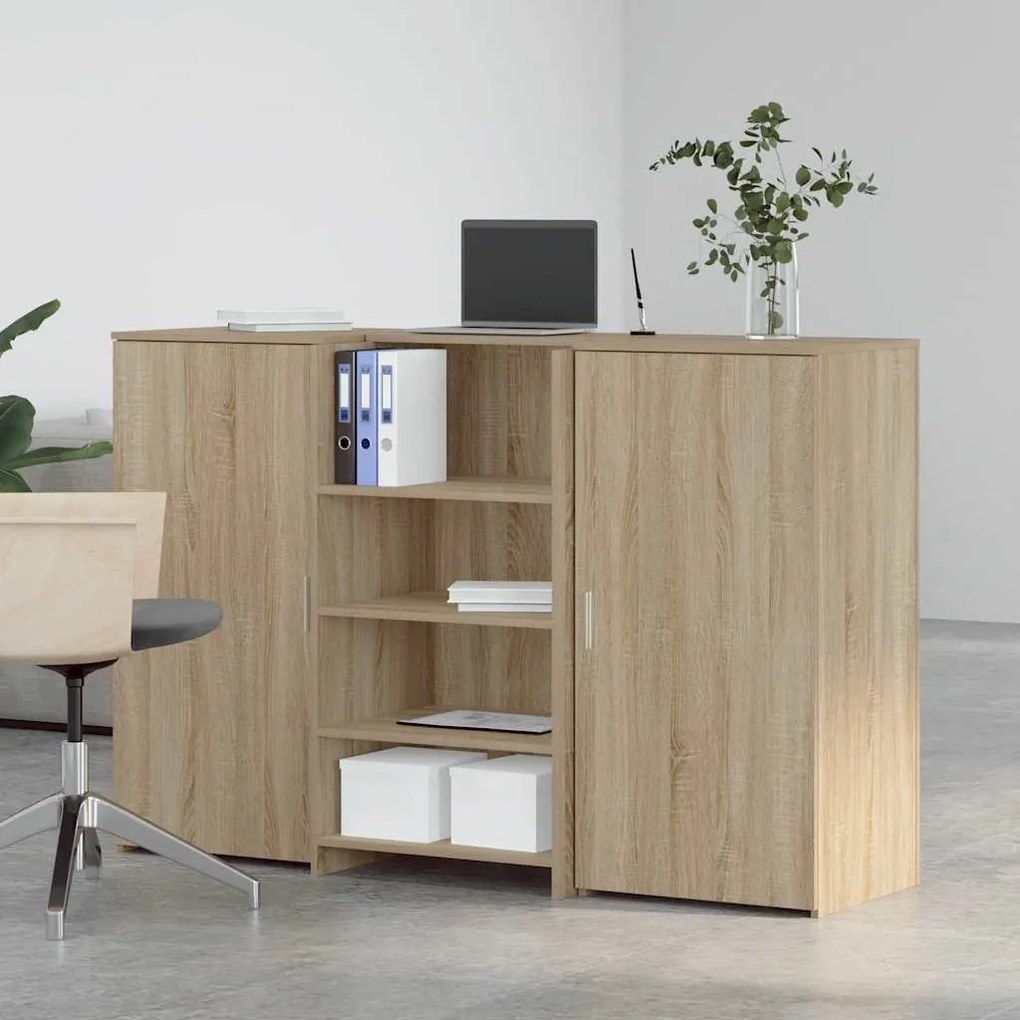 vidaXL Γραφείο υποδοχής Sonoma Δρυς 155x50x103,5εκ. Επεξεργασμένο Ξύλο