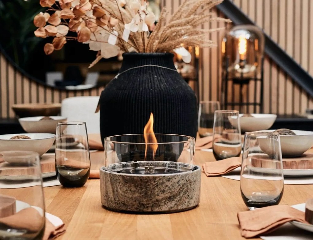 Επιτραπέζια Εστία Φωτιάς Café 18 Slate Tenderflame με διάρκεια καύσης 2 - 3 ώρες, χωρητικότητα δεξαμενής 250ml και διαστάσεις 19x18cm