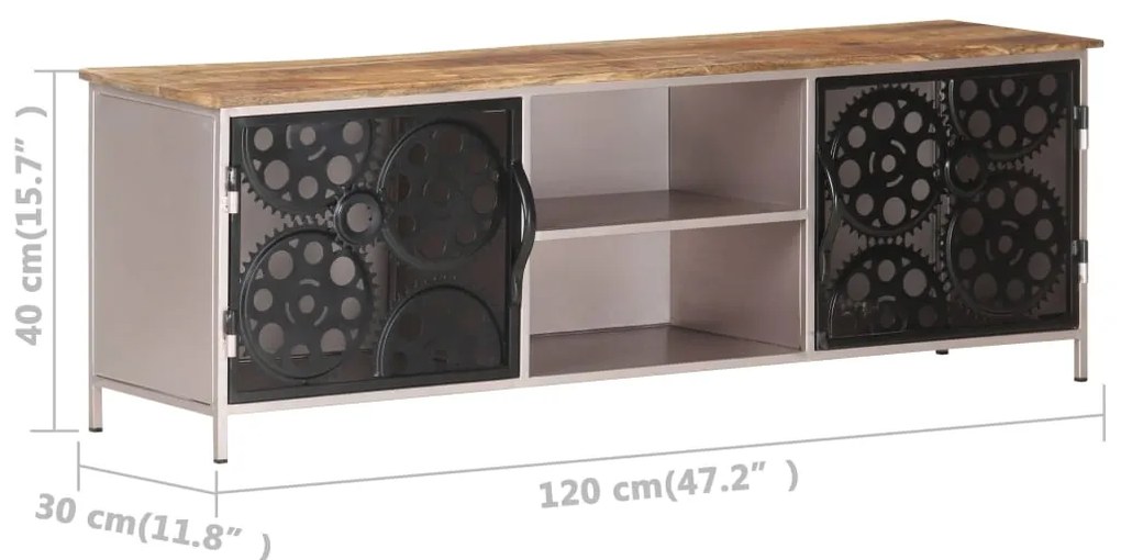 vidaXL Έπιπλο Τηλεόρασης 120 x 30 x 40 εκ. από Ακατέργαστο Ξύλο Μάνγκο