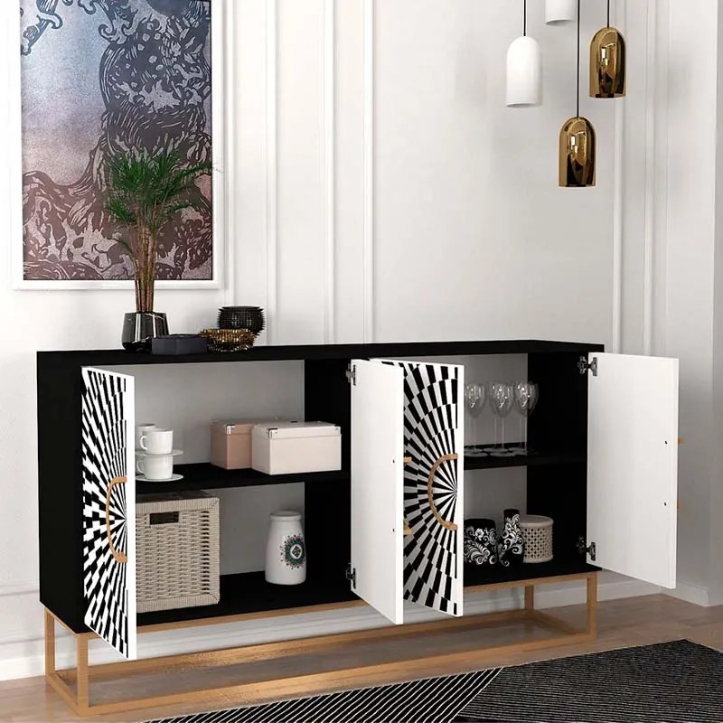 ΜΠΟΥΦΕΣ GRADEL MEGAPAP ΧΡΩΜΑ ΜΑΥΡΟ - ΑΣΠΡΟΜΑΥΡΟ 150X35X83,6ΕΚ.